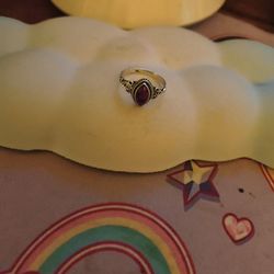 Garnet Sterling Silver Ring