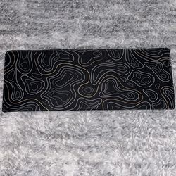Topographic black gold and white mousepad 31.5*11.8in