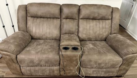 Couch + Recliner and Phillips 50 inch smart tv