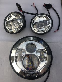 Set of headlight and passing lights LED  for motorcycle