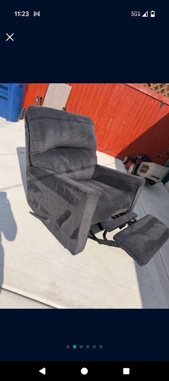 Manual Grey Velvet Recliner