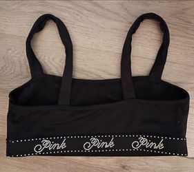 Activewear Never worn VS PINK Med Bling Black Sports Bra