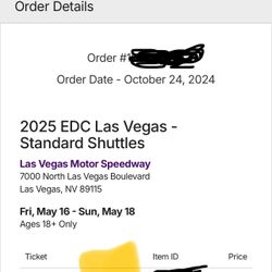 EDC Shuttle Pass/ Stratosphere 
