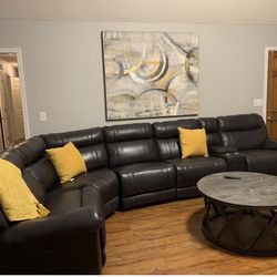 Gentle Use Large Leather Sectional, With Matching Recliner