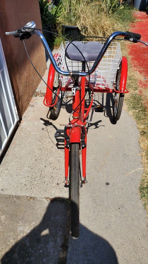 Triciclo Para Adultos De 26 Pulgadas – Bicicleta De 3 Ruedas Con Cesta Trasera Grande – 6 Velocidades Y Asiento Ajustable
