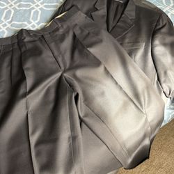 Paul Dione Black 2-Piece Suit | 100% Wool | Made in Canada | 44R (or 38R)