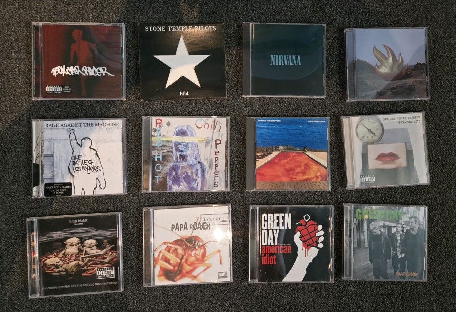 Lot Of 12 CDs - STP, Chili Peppers, Green Day & More