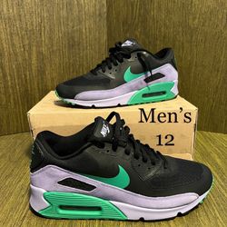 NIKE / Air Max 90 Premium “BLACK EASTER” Shoes Kicks / Men's 12 / Like New w/ Box!! / Black & Violet
