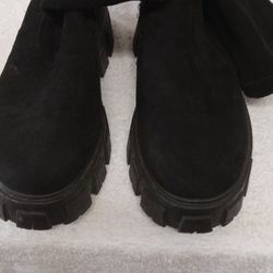 Charlotte Russe Black Suede Boots 