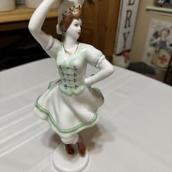 Hollohaza Fine Porcelain Folk Dancer Figurine 