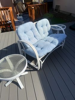 Outdoor rocker loveseat