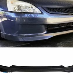 Fits 03-05 Honda Accord Sedan Type R Style PP Unpainted Black Front Bumper Lip