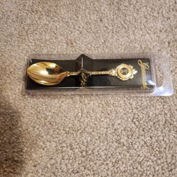 Vintage Gold Plated Elvis Presley Love Me Tender Graceland Souvenir Spoon