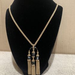 Gennrro    Long  Chain   Necklace  Gold      Tone   Metal   Multi   Tassel   New