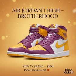 Jordan 1 Brotherhood Size 7Y