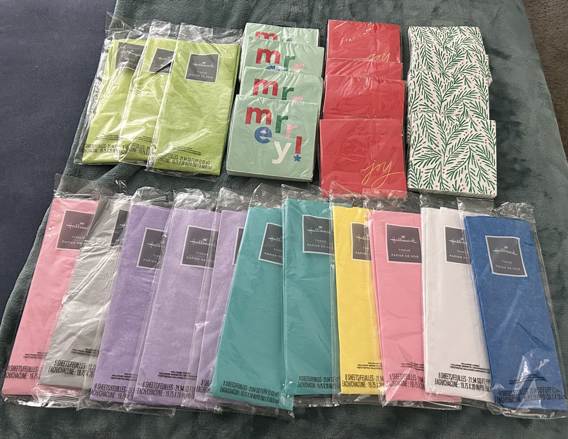 Nice Lot of Hallmark Holiday Napkins, and Tissue. $10 for the lot.
