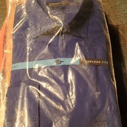 Van Heusen Blue Collared Button up long sleeve dress shirt