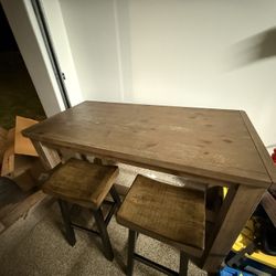 Bar-Height Table & Stool Set – 60” Table + 2 Stools – $200 