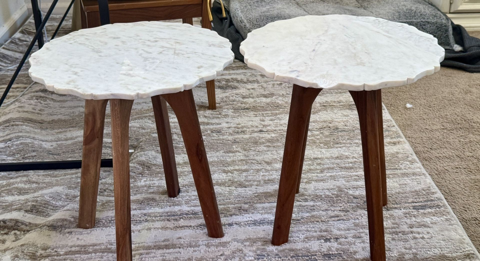 Set of Marble Top End Tables