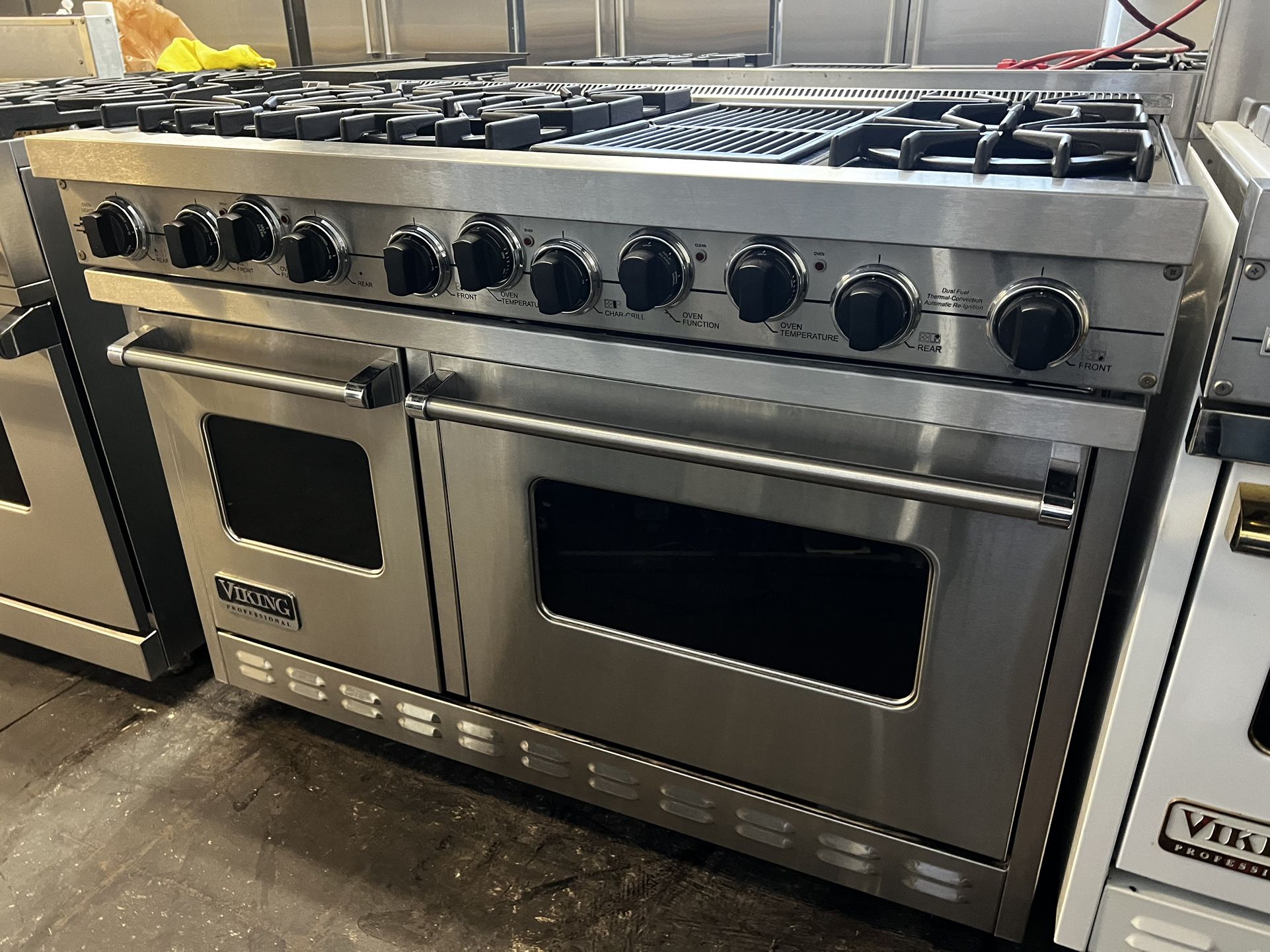 Viking 48”Wide Dual Fuel Range Stove In Stainless Steel