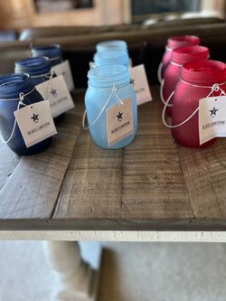 NWT Patriotic Glass Lanterns/Vases