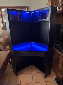 Gaming desk with lights