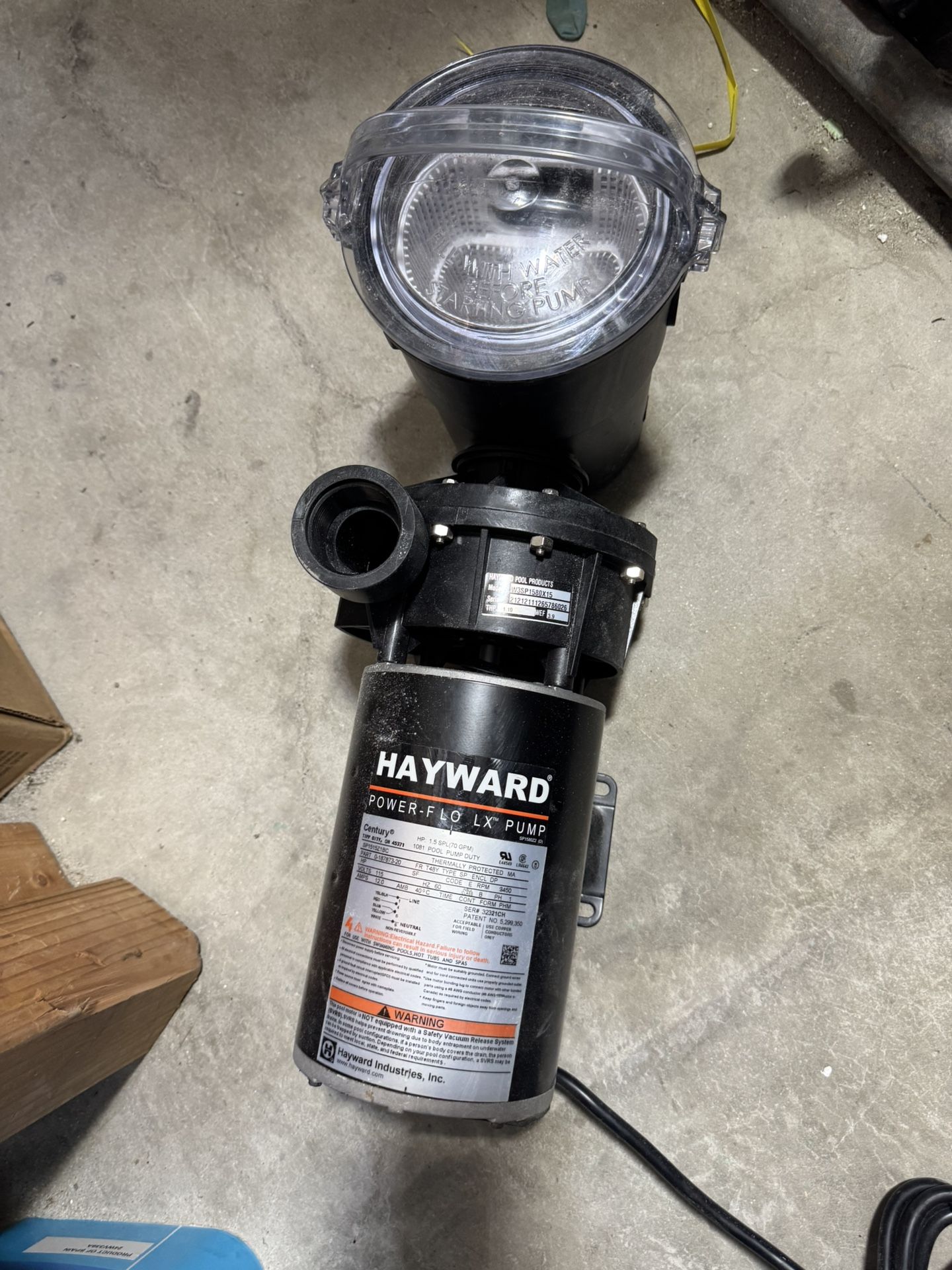 New Hayward Small Pump