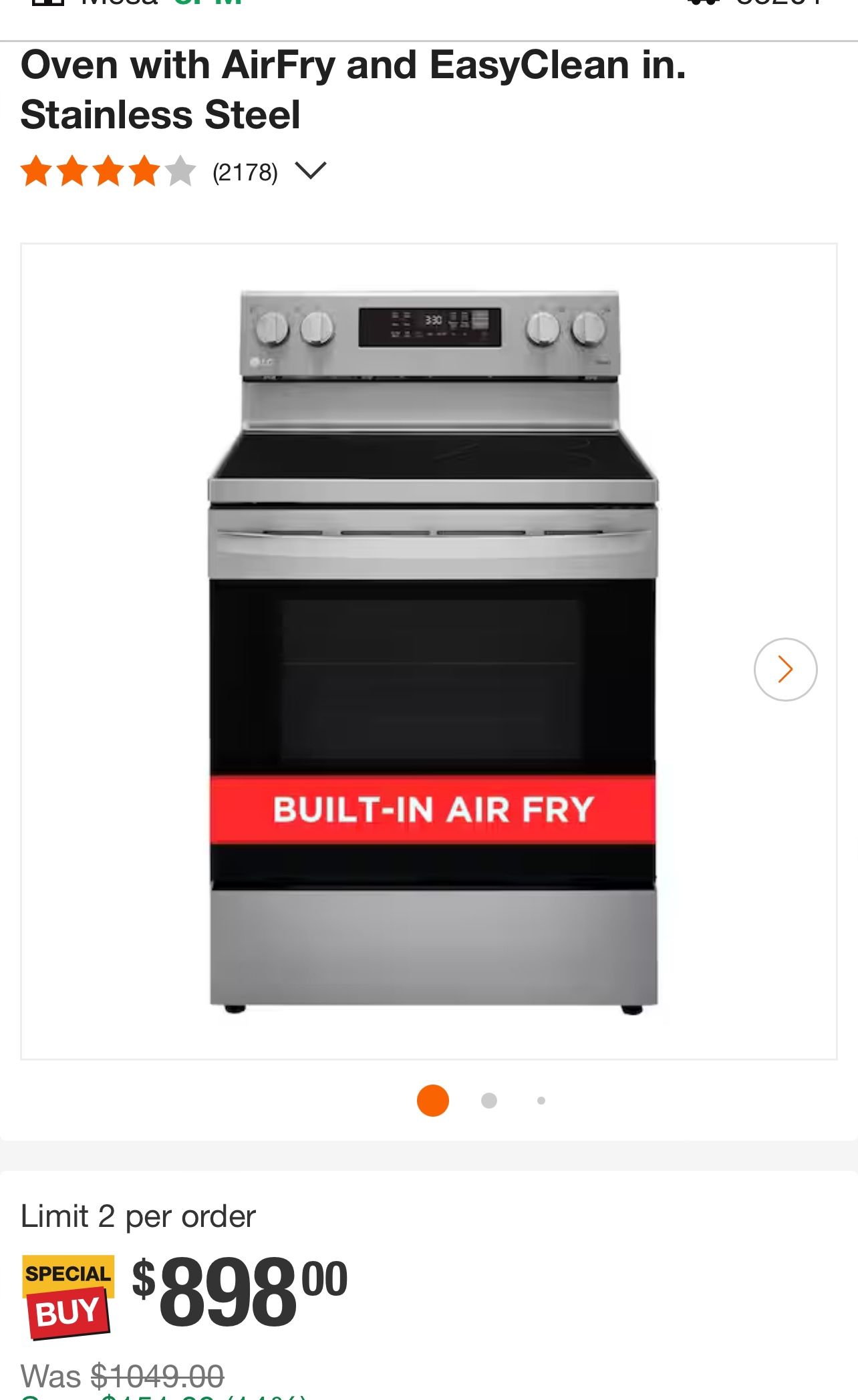 LG Still In Box Electric Range