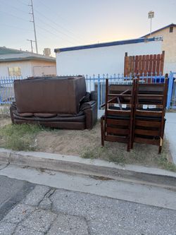 Dark Brown Leather Sofa