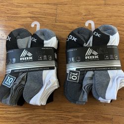 NWT RBX men’s cushioned no show socks 20 pairs 