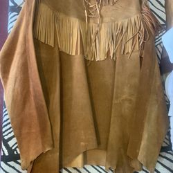 New Leather Fringed Shirt Men’s Large 