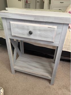 Grey Wood Nightstand