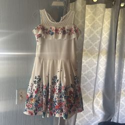 White Flower Dress Kids Medium