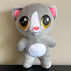 Nanco Pudgiez Gray Cat Pet Plush Big Eyes 8 Inch
