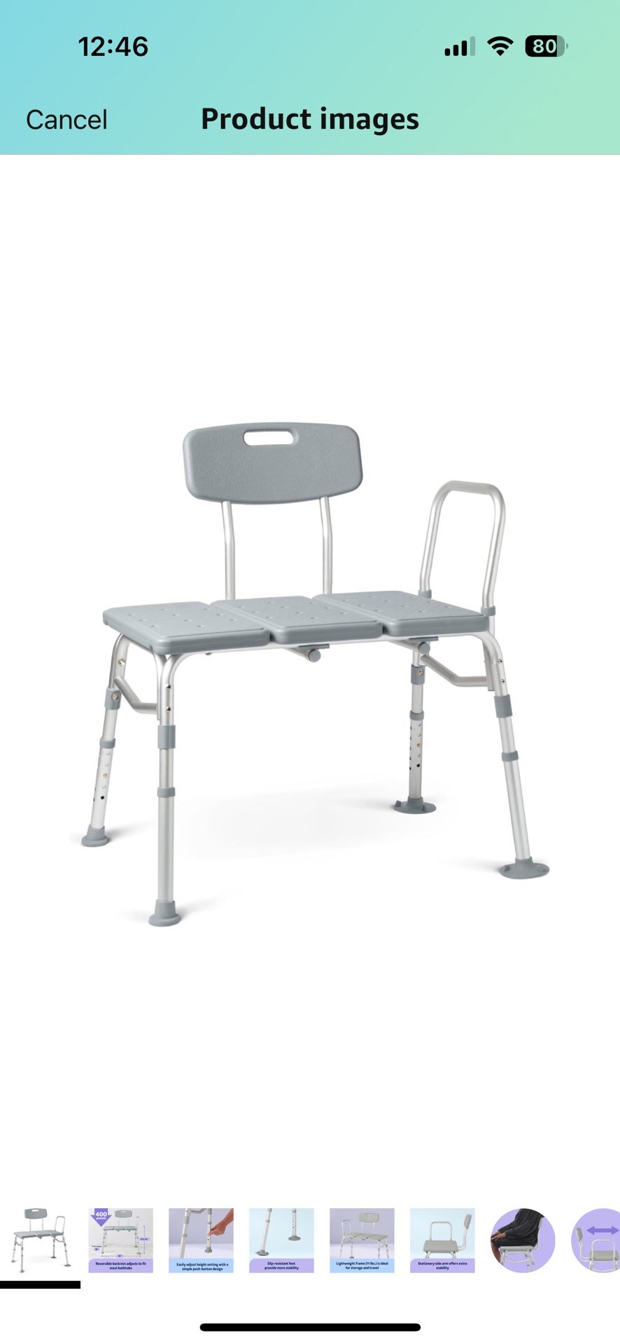 Medline Shower Chair / Transfer Bench for Bathtubs/ New