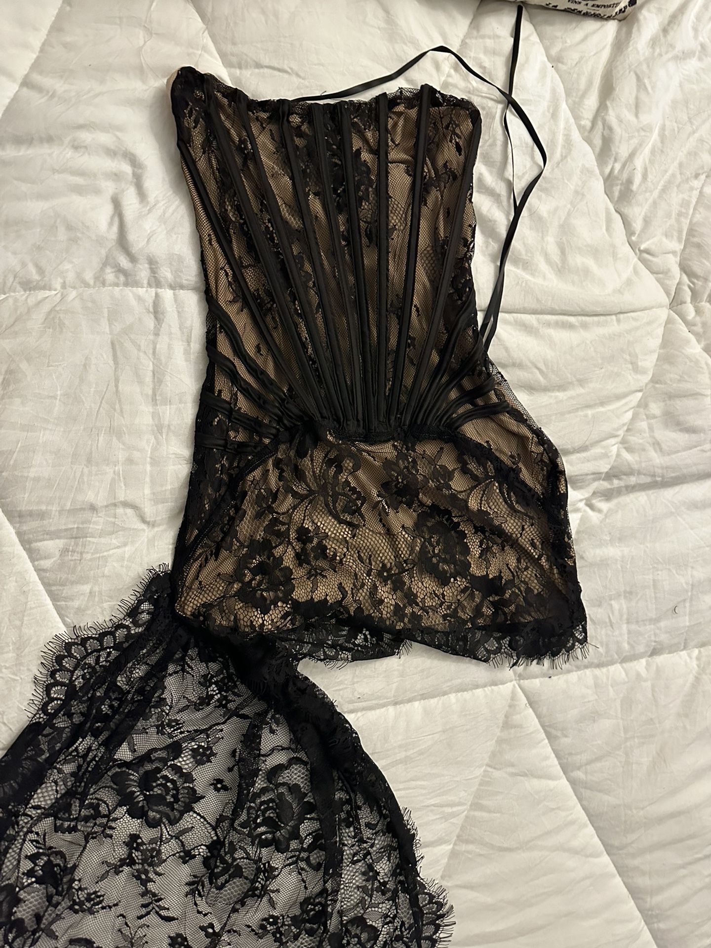 Xs Black Lace Mini Dress