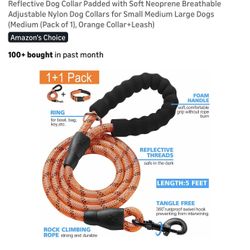 Reflective Dog Collar Padded with Soft Neoprene Breathable Adjustable Nylon Dog Collars 