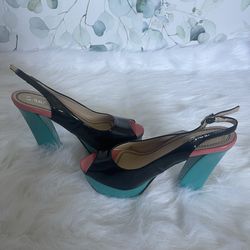 S. Angel Pumps. Black, Blue, And Pink. Size 7 (Euro 39)