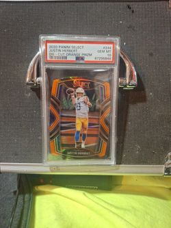 2020 Panini Select - Club Level (Orange Prizm) Die Cut *PSA Gem Mint 10* Justin Herbert Rookie Card