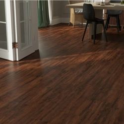 NEW & UNOPENED CLX Homeland CORELUXE Hickory 4mm Click Vinyl Flooring with 2 Rolls of Coreluxe Underlayment 