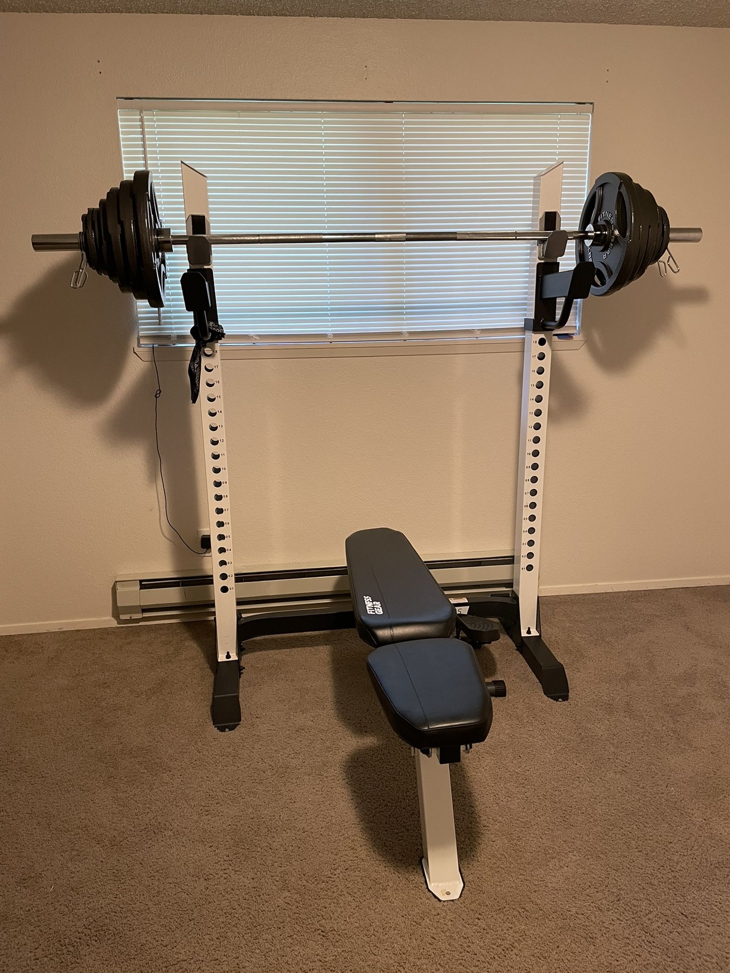 Pro Power Rack With Barbell And Weights