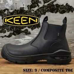 New KEEN Utility Juneau Romeo Mid Chelsea Composite Toe Waterproof Pull-On Work Boots Botas Size: 9
