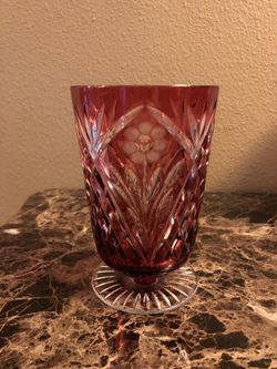 Rose Crystal Etched Vase