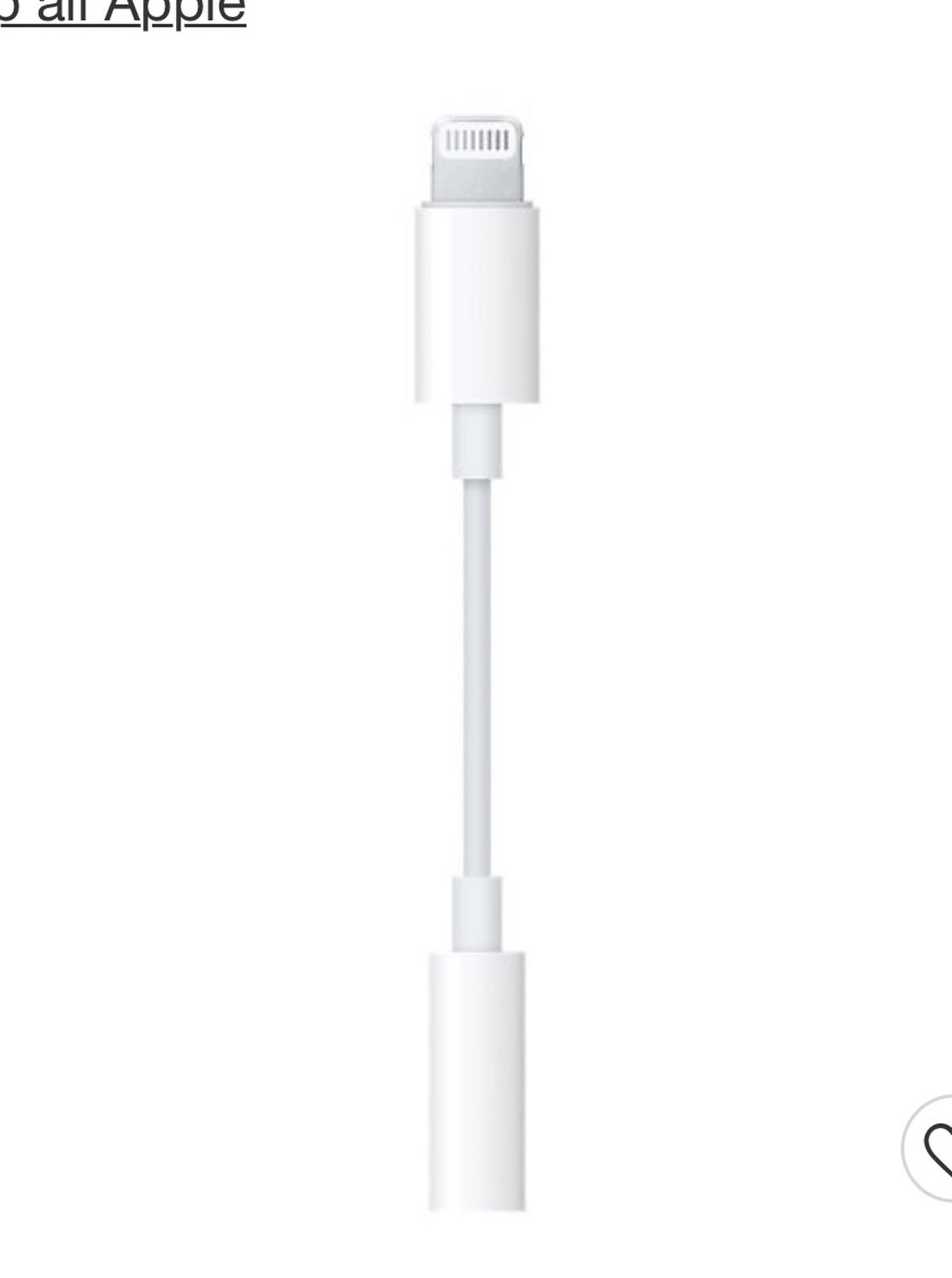 Apple Lightening To 3.5mm Headphone Adapter