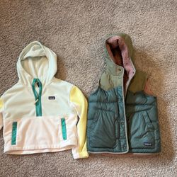 Kids patagonia vest and fleece