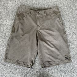 DIXXON Shorts Mens 32 Gray Flat Front Casual Shorts Lightweight Everyday Comfort