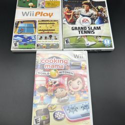 Tested Bundle Wii Play, Cooking Mama, Grand Slam Tennis