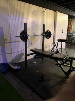 Fitness gear bench press and weight set