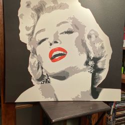 Large 3ft/3ft Print On Canvas Marylin Monroe Very Good Condition 
