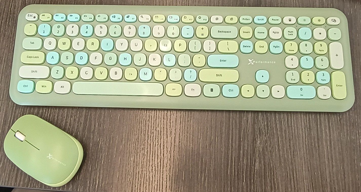 X9 Performance Cute Wireless Keyboard And Mouse Green